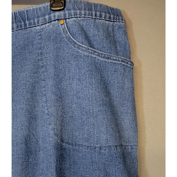 Real Size Jeans Womens XXL Light Blue Pull On Elastic Waist Straight Leg Stretch - Picture 4 of 15